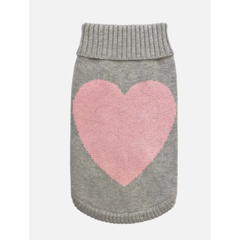TINY WOLF | Love Heart Dog Sweater in Grey