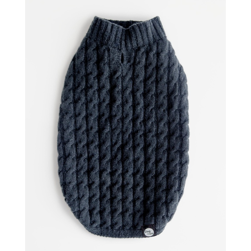 The Topo Cashmere Cable Knit Dog Sweater in Nightwatch Green