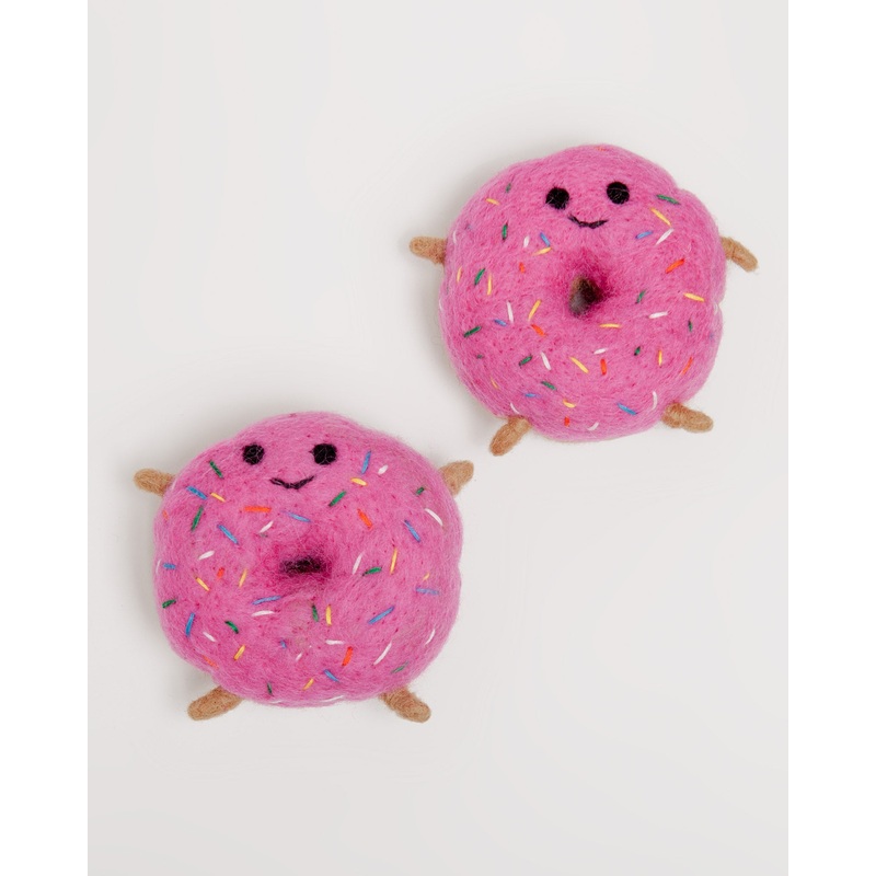 Boiled Wool Donuts in Strawberry
