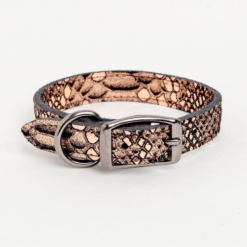Dragon Skin Leather Collar in Copper (FINAL SALE)