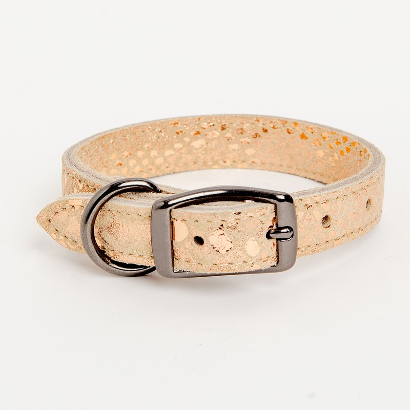 Dragon Skin Leather Collar in Golden (FINAL SALE)