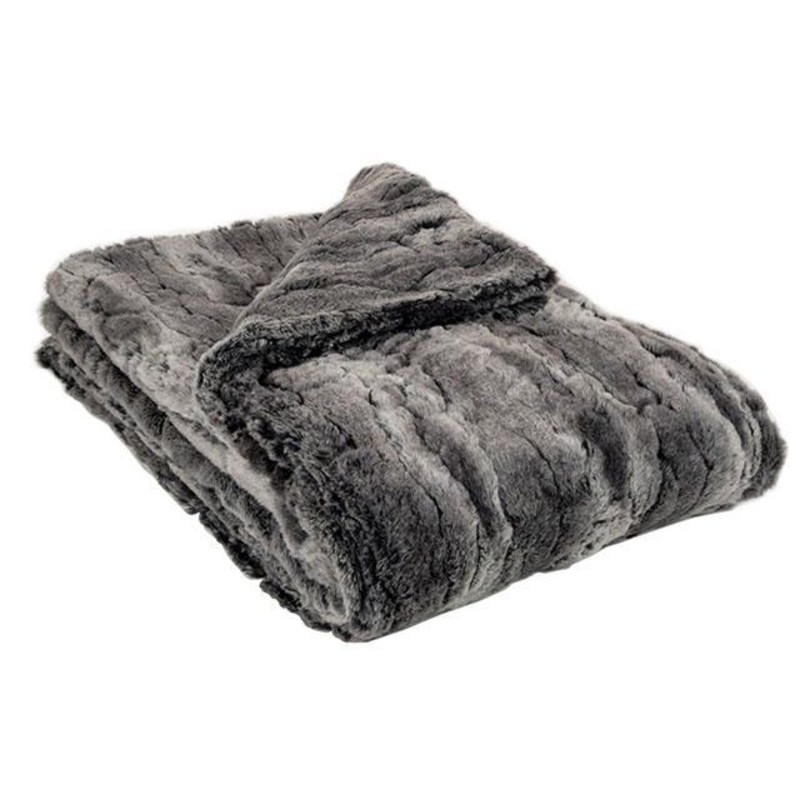 Faux Fur Dog Blanket in Stormy Night