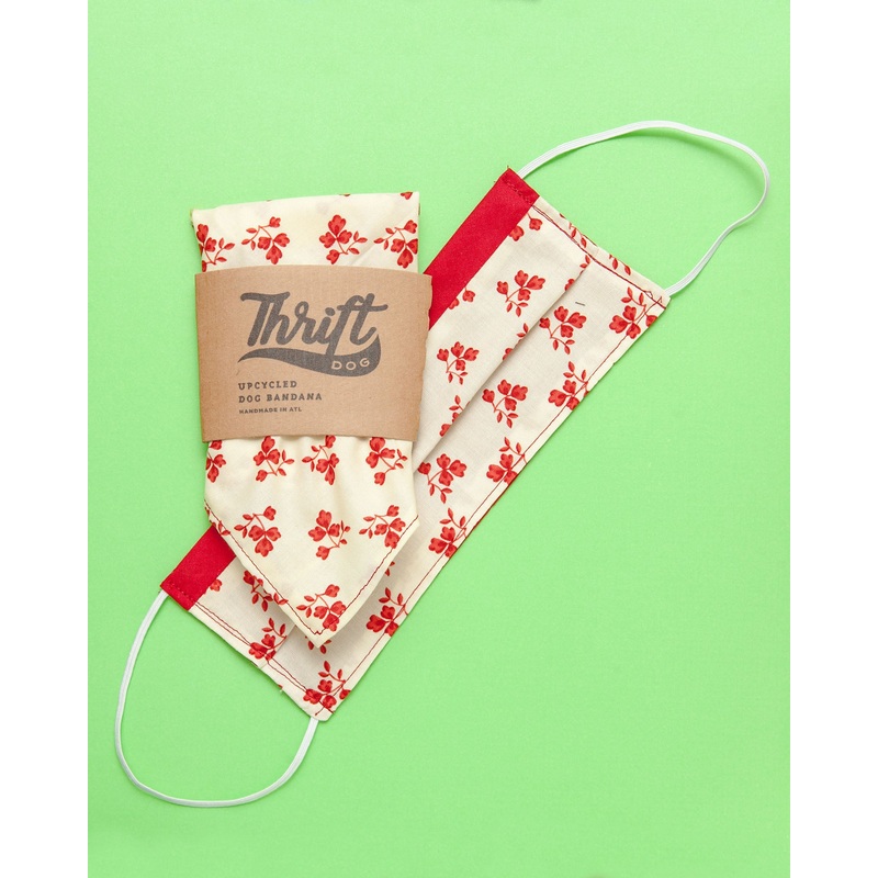 Matching Face Mask & Dog Bandana Set in Puppy’s Breath (Immediate Ship)