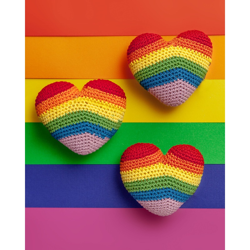 Rainbow Heart Knit Dog Toy|One Size