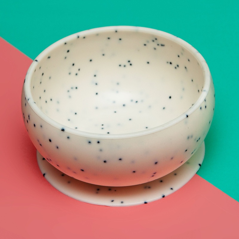 Speckle Silicone Suction Food & Water Bowl