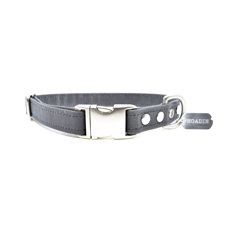 Waxed Canvas Collar in Charcoal (FINAL SALE)