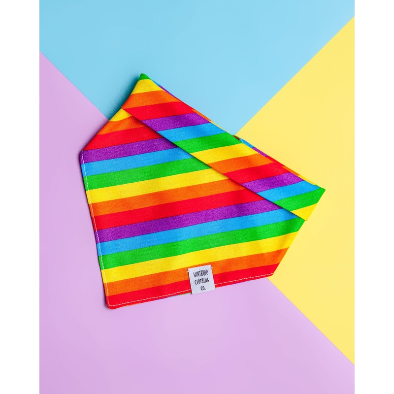 Snap-on Dog Bandana in Really Rainbow (FINAL SALE)