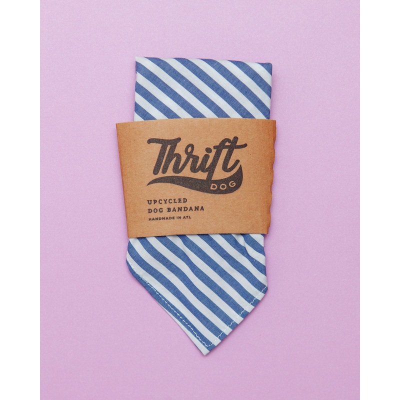 Upcycled Bandana in Nautical Stripe