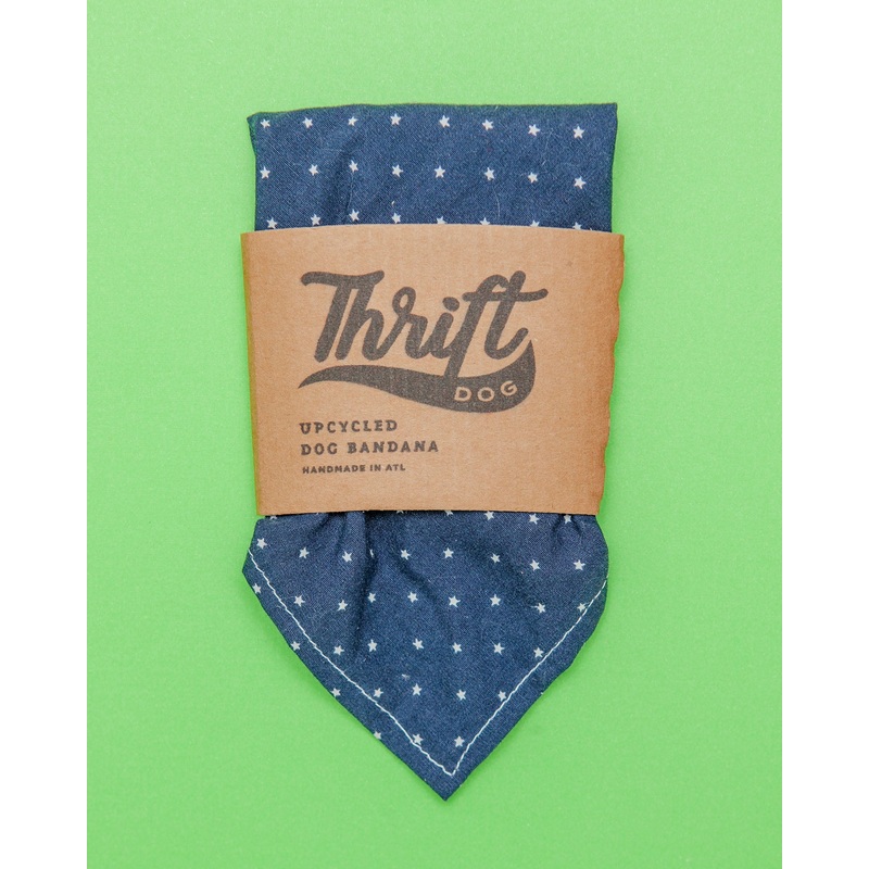 Upcycled Bandana in Navy with White Stars
