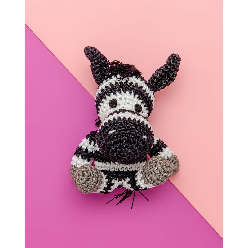 Zebra Organic Knit Dog Toy