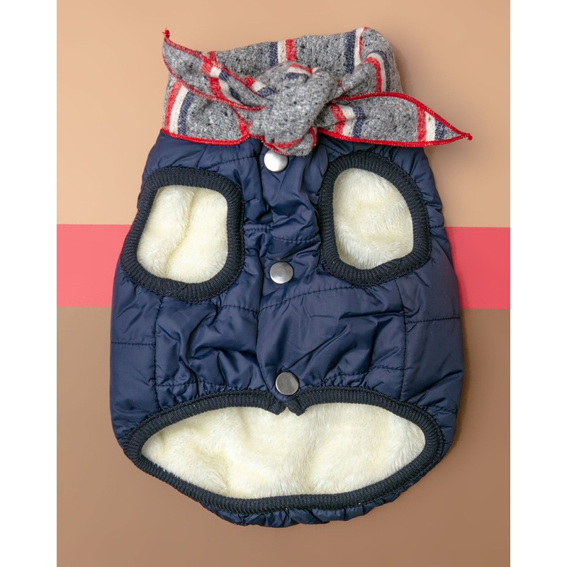 Baxter Bandana Puffer Dog Vest in Navy