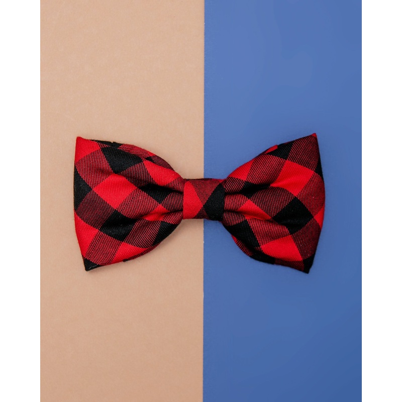 Buffalo Plaid Dog Bow Tie|Standard|Large
