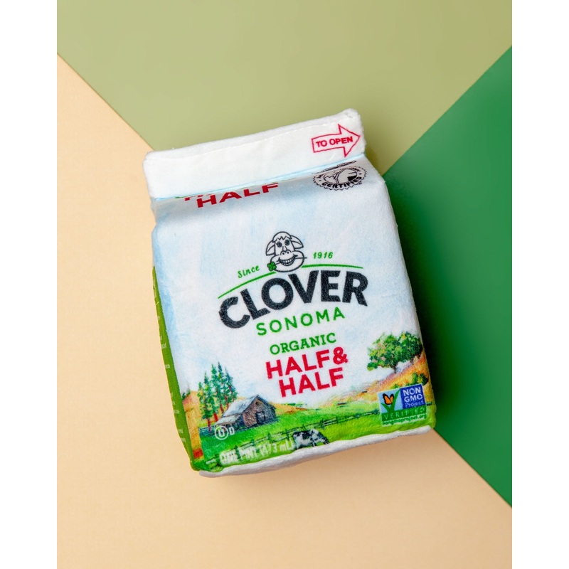 Clover Sonoma Half & Half Carton Plush Dog Toy