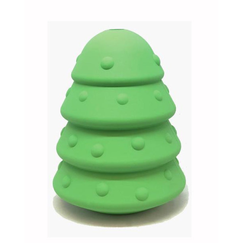 Durable Rubber Christmas Tree Chew Toy & Dog Treat Dispenser
