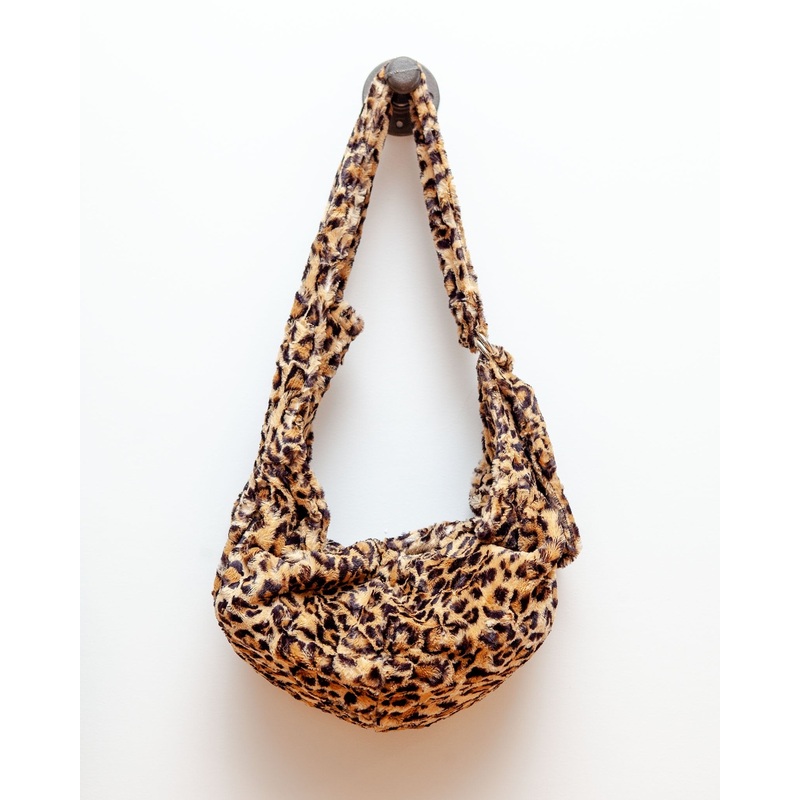 Faux Fur Leopard Sling Dog Carrier Bag (Made in the USA) (FINAL SALE)