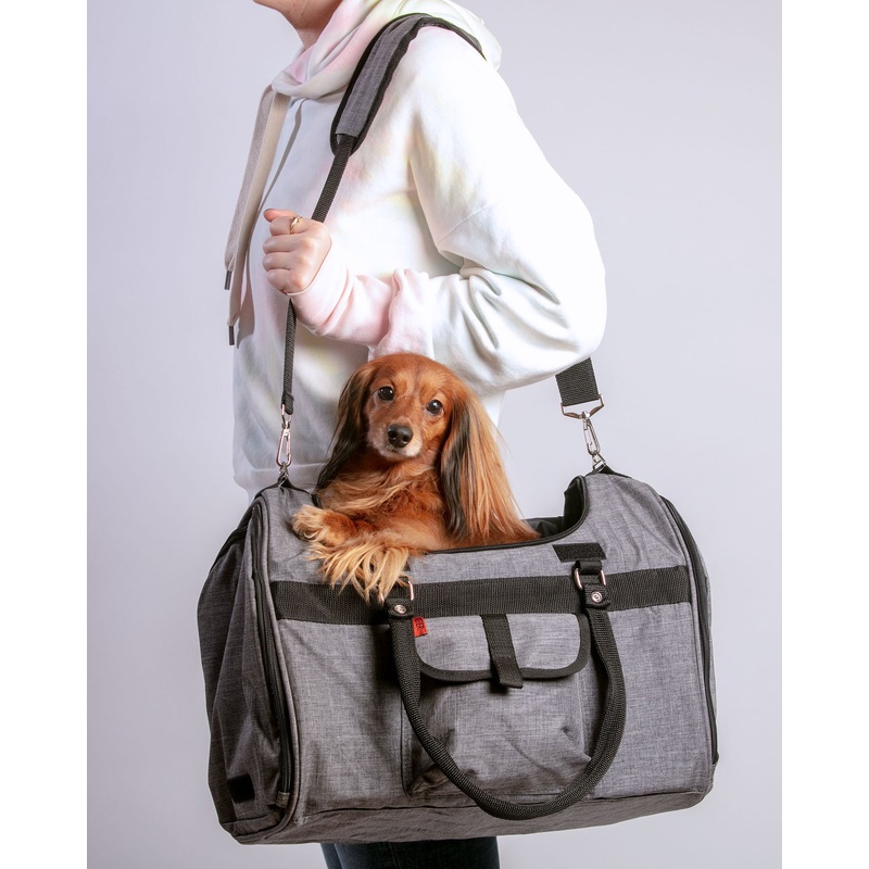 Hideaway Duffle Pet Carrier in Heather Grey (Airline Approved) (FINAL SALE)