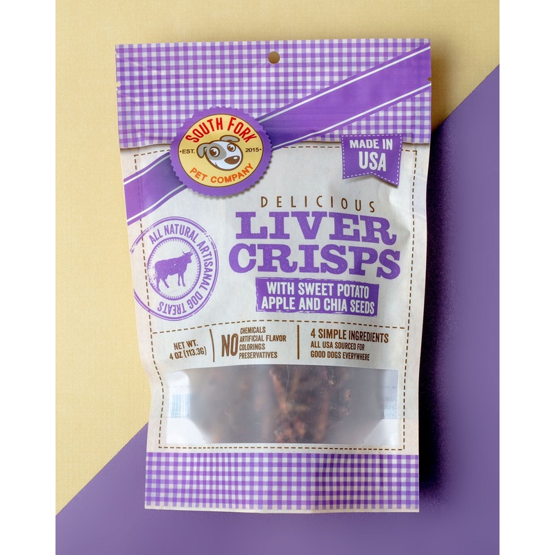 Liver Crisps with Sweet Potato, Apple & Chia Seeds Dog Treats