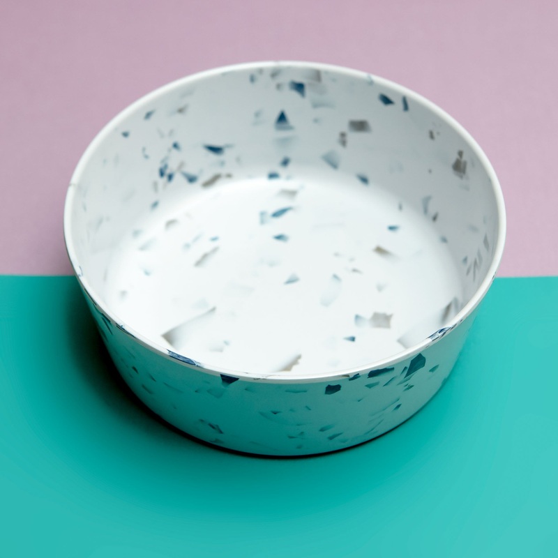 Melamine Dog Bowl in Blue Terrazzo (FINAL SALE)