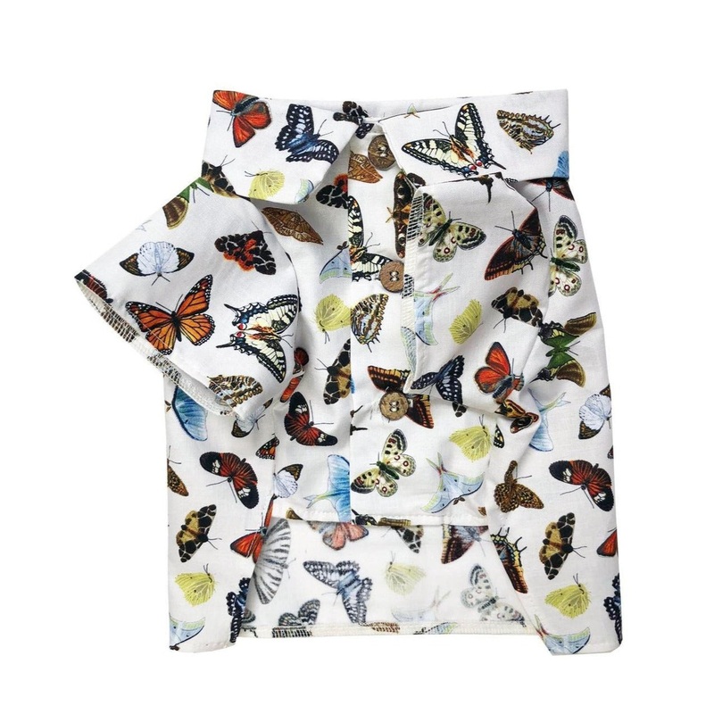 Social Butterfly Button-Down Dog Shirt (FINAL SALE)