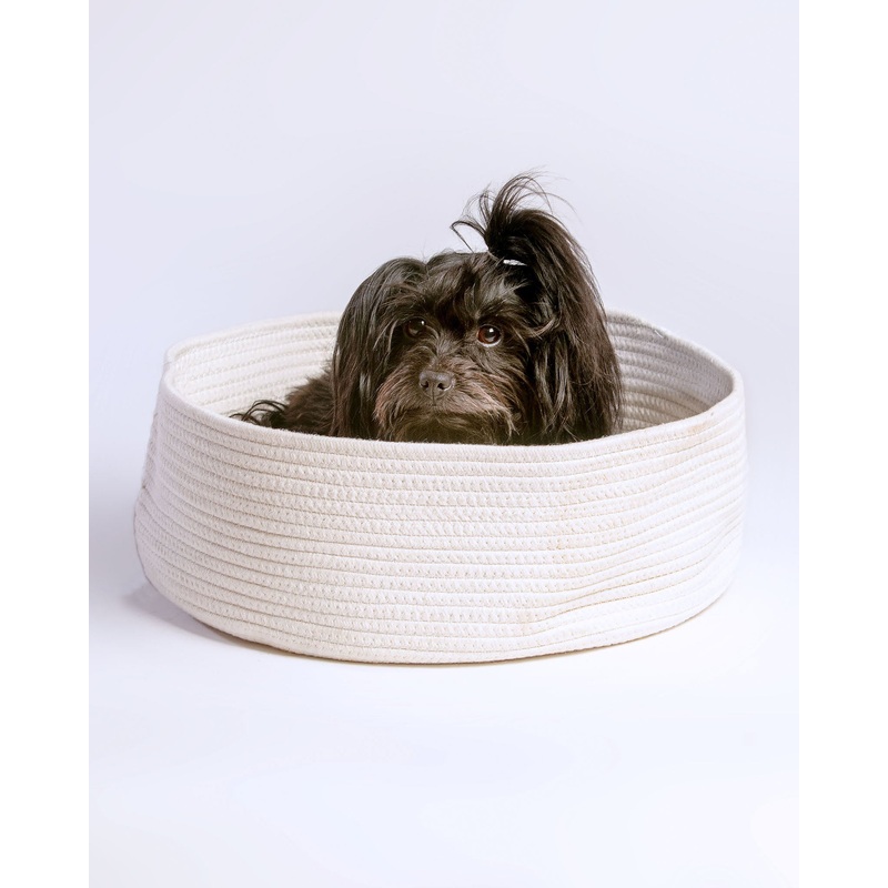 The MarmaBea Basket Pet Bed with Furry Pillow (FINAL SALE)