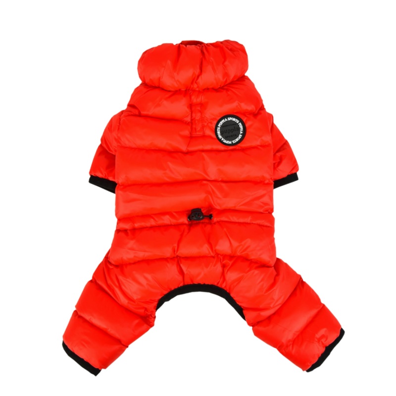 Ultra Light Winter Puffer Jumpsuit in Red