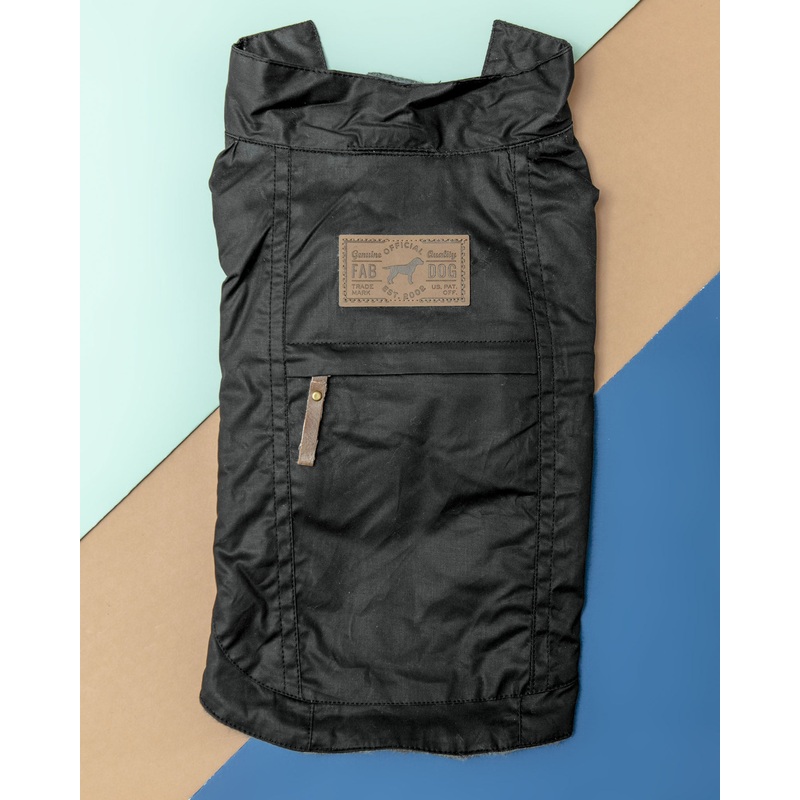 Waxed Utility Dog Coat in Black << CLEARANCE >>
