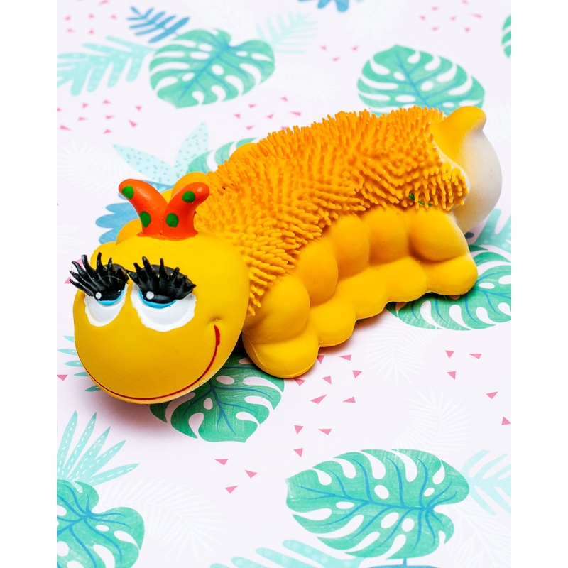 Cutie Caterpillar Soft Squeaky Latex Dog Toy