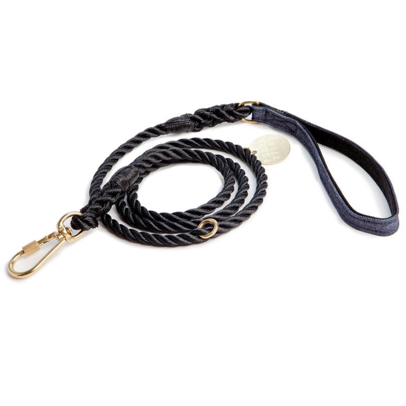 FOUND MY ANIMAL | Standard Rope Leash in Black & Dark Denim