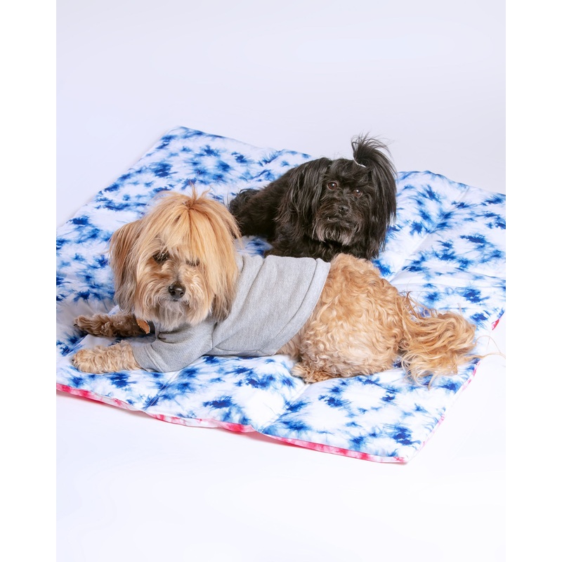 On-The-Go Pet Mat in Indigo & Neon Pink Tie-Dye (FINAL SALE)