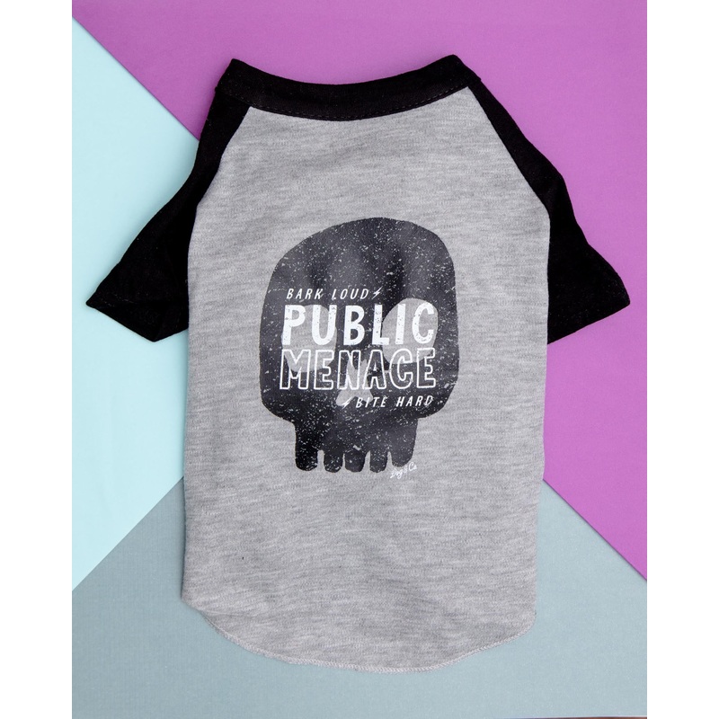 *Public Menace* Graphic Dog T-Shirt