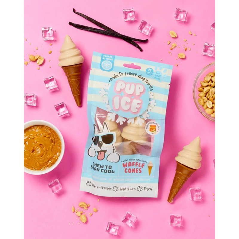 Pup Ice Waffle Cone in Vanilla and Peanut Butter