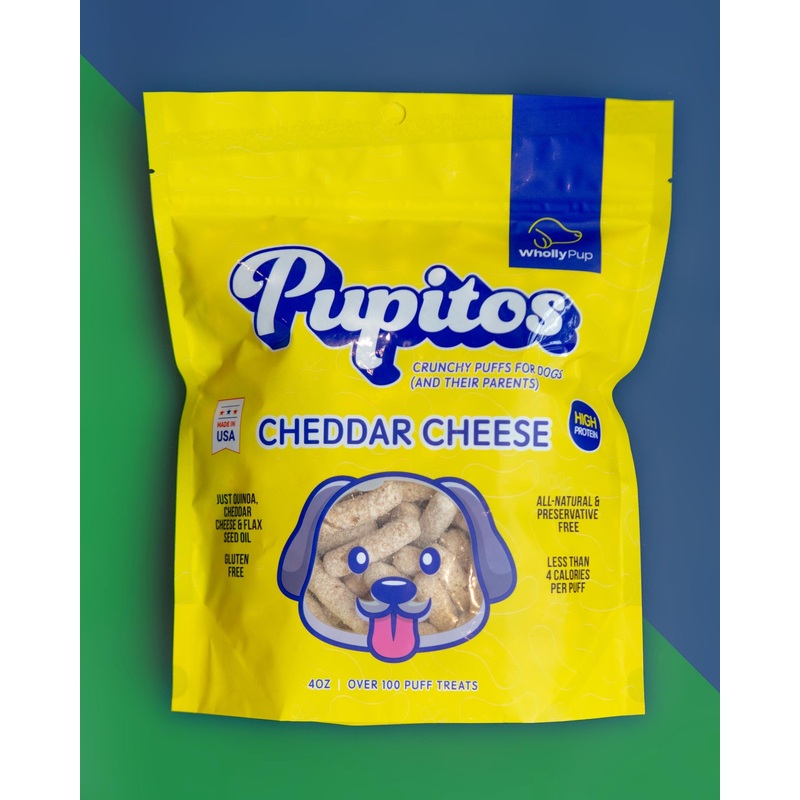 Pupitos Cheddar Cheese Dog Treat Puffs (Made in the USA)