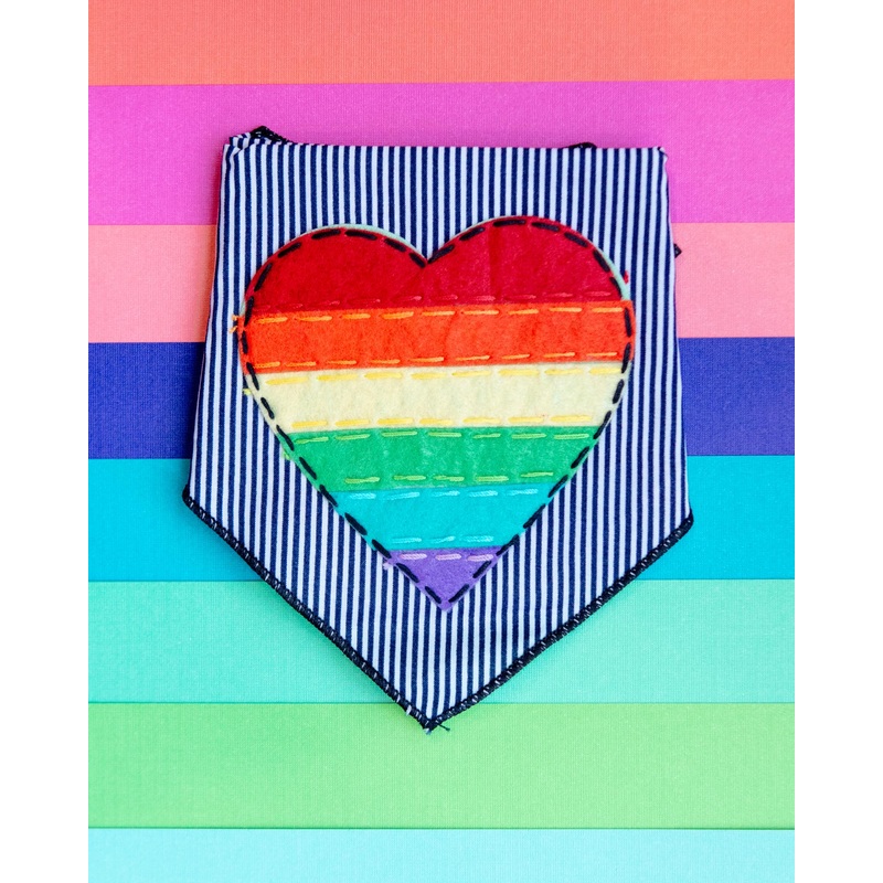Rainbow Heart Dog Bandana|Medium|Large