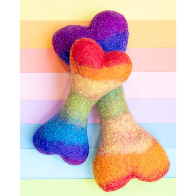 Rainbow Wool Bone Dog Toy (FINAL SALE)