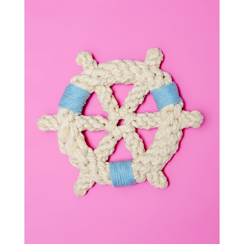 Sustainable Handmade Nautical Braided Ship Wheel Rope Toy