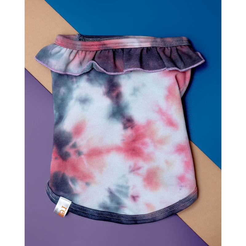 Tie-Dye Ruffle Neck Dog Tank (Made in the USA) << CLEARANCE >>