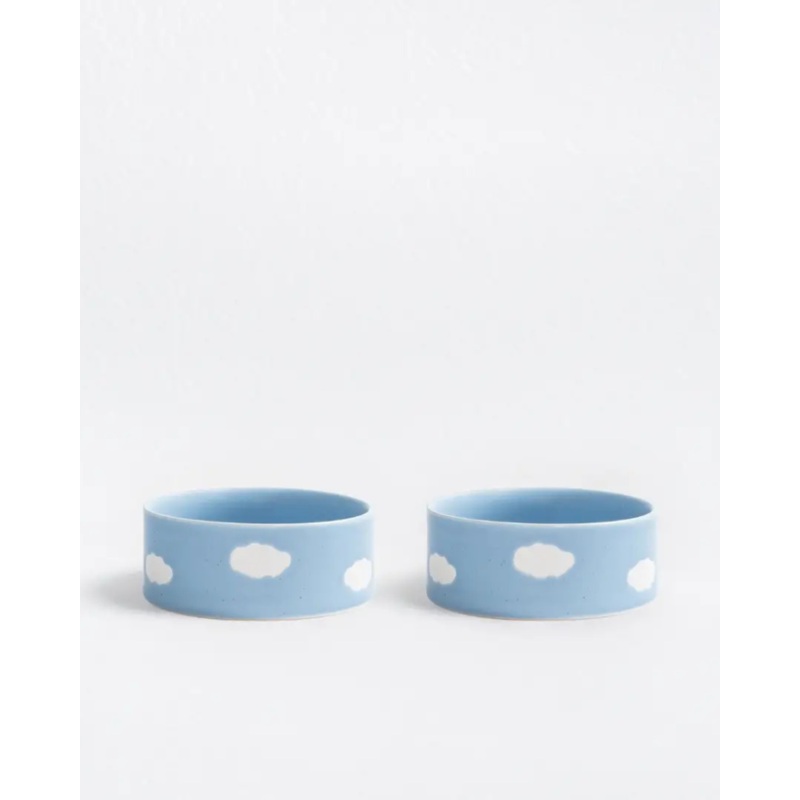 Ceramic Cloud Dog Bowl Set (Made in Portugal)