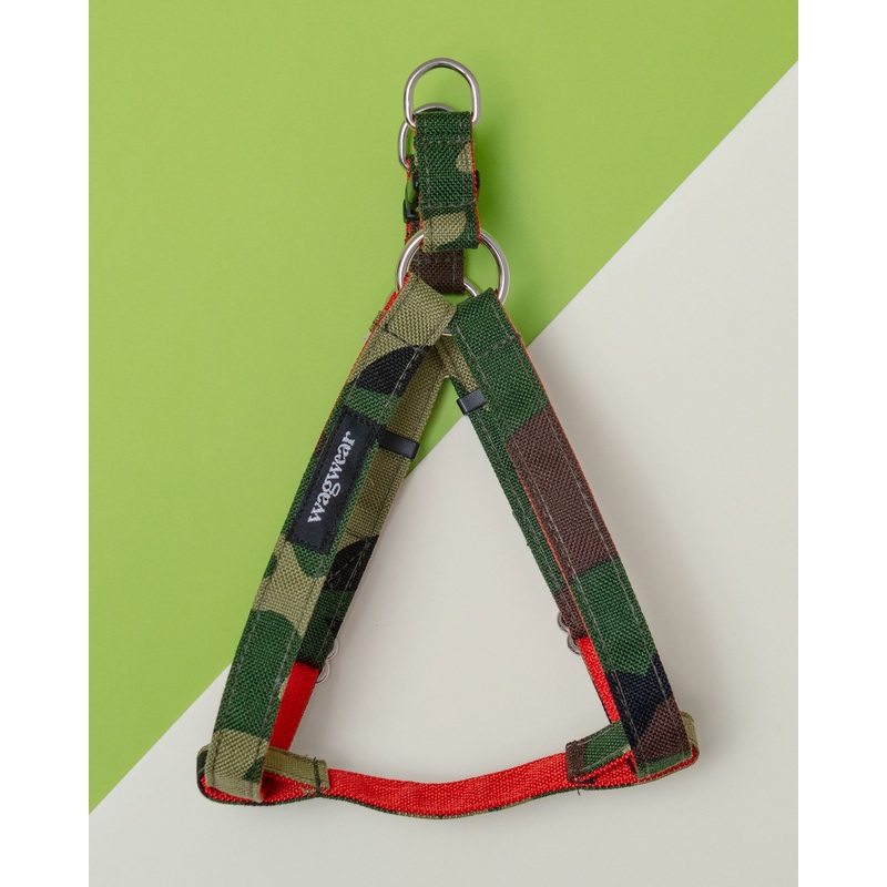 Cordura Dog Step-In Harness in Camo & Neon Orange (Made in the USA)