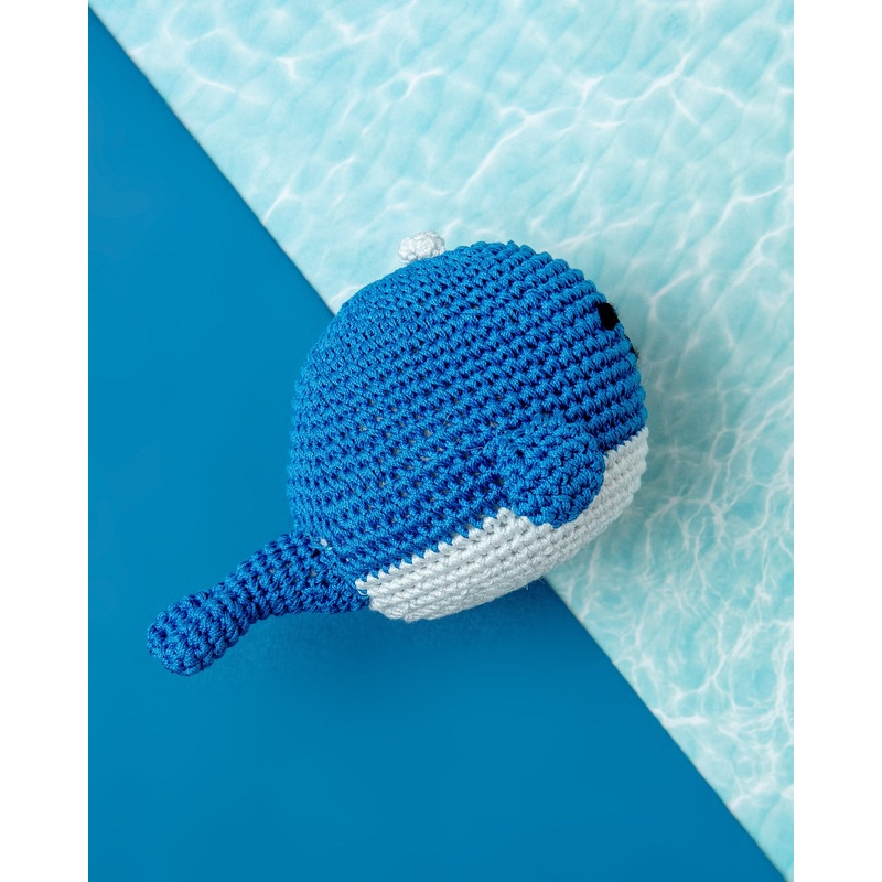 Knit Whale Squeaky Dog Toy