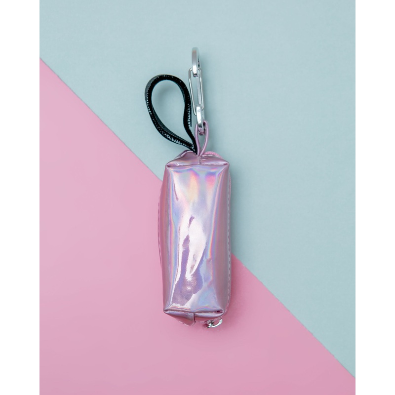 Pink Holographic Dog Waste Bag Dispenser