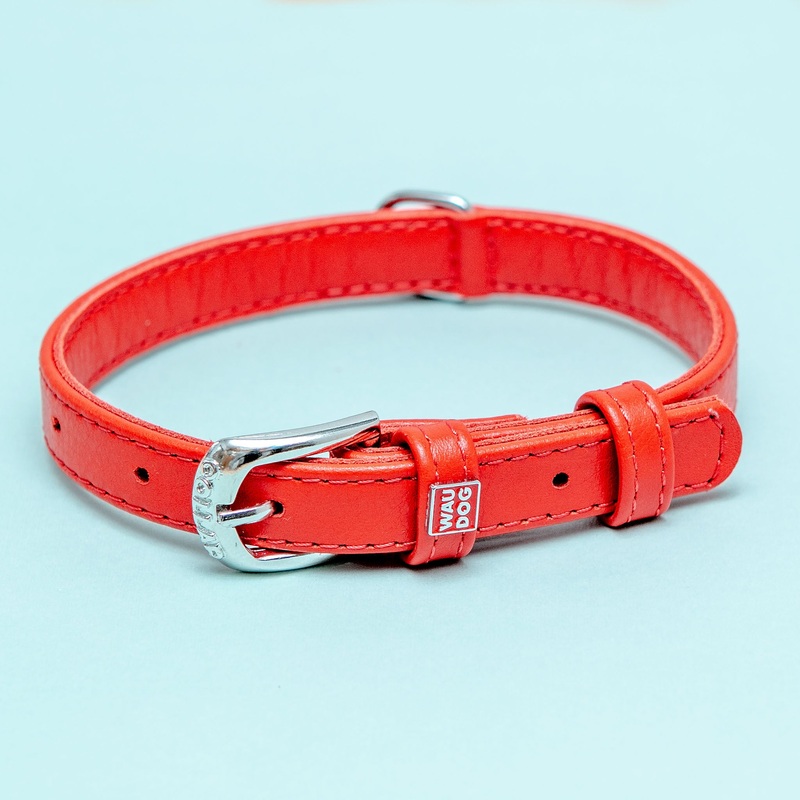 Really Red Leather Dog Collar << FINAL SALE >>