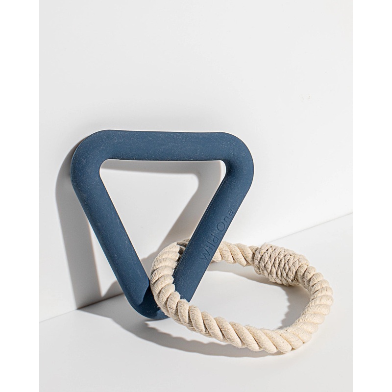 Triangle Dog Tug Toy|Navy|Small|Medium
