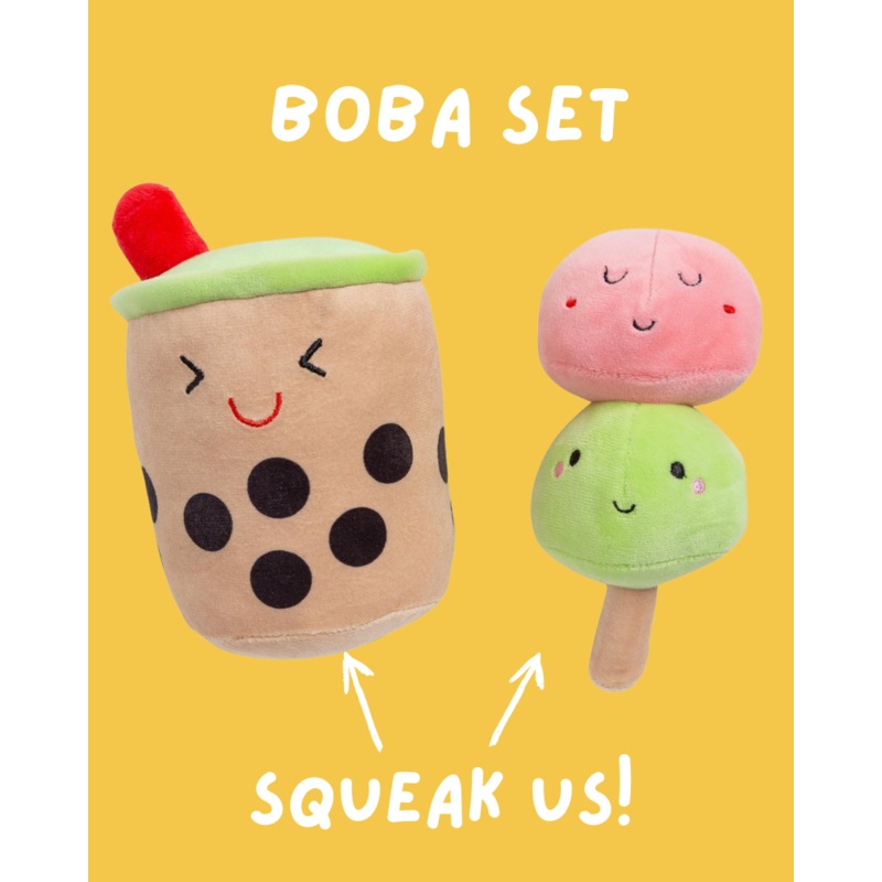 Boba Tea 2-Piece Dog Toy Set