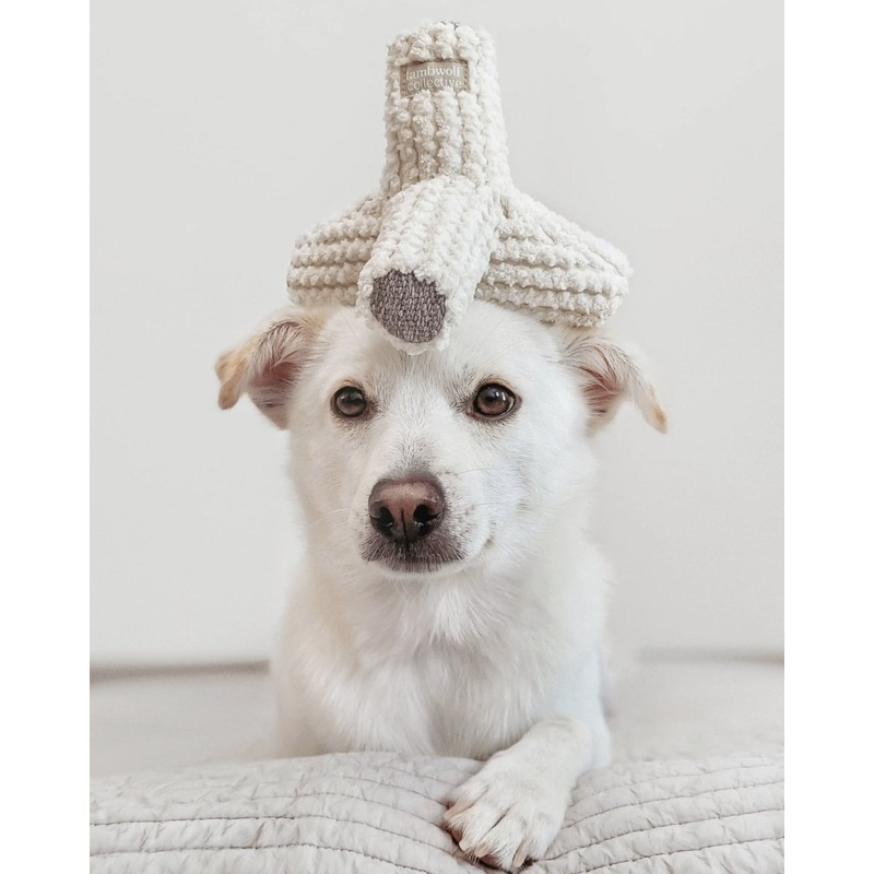 Breuer Crinkle & Squeak Dog Toy in Cream (FINAL SALE)