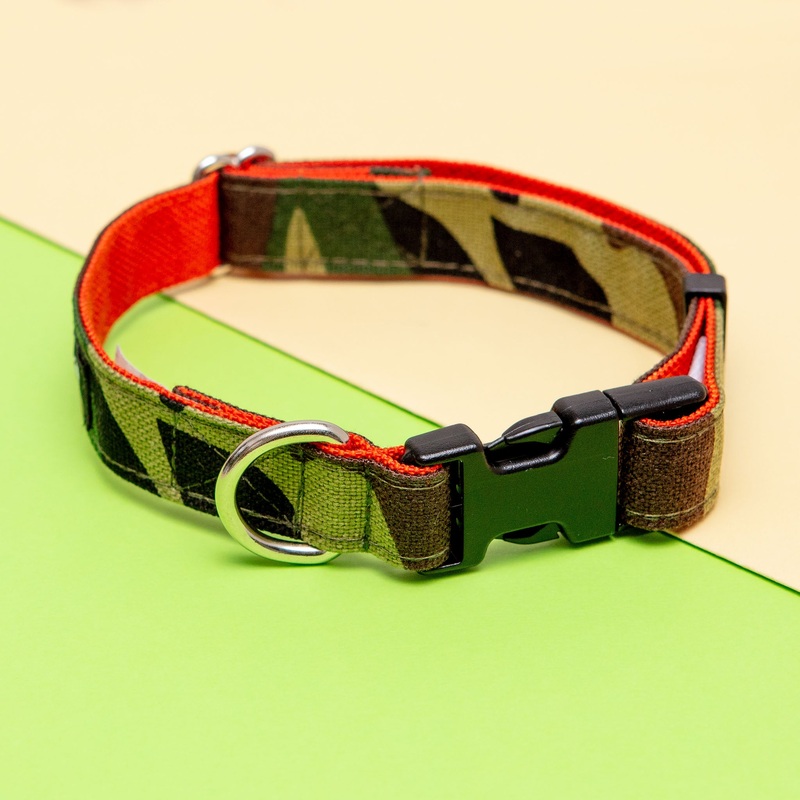 Cordura Dog Collar in Camo & Neon Orange (Made in the USA)