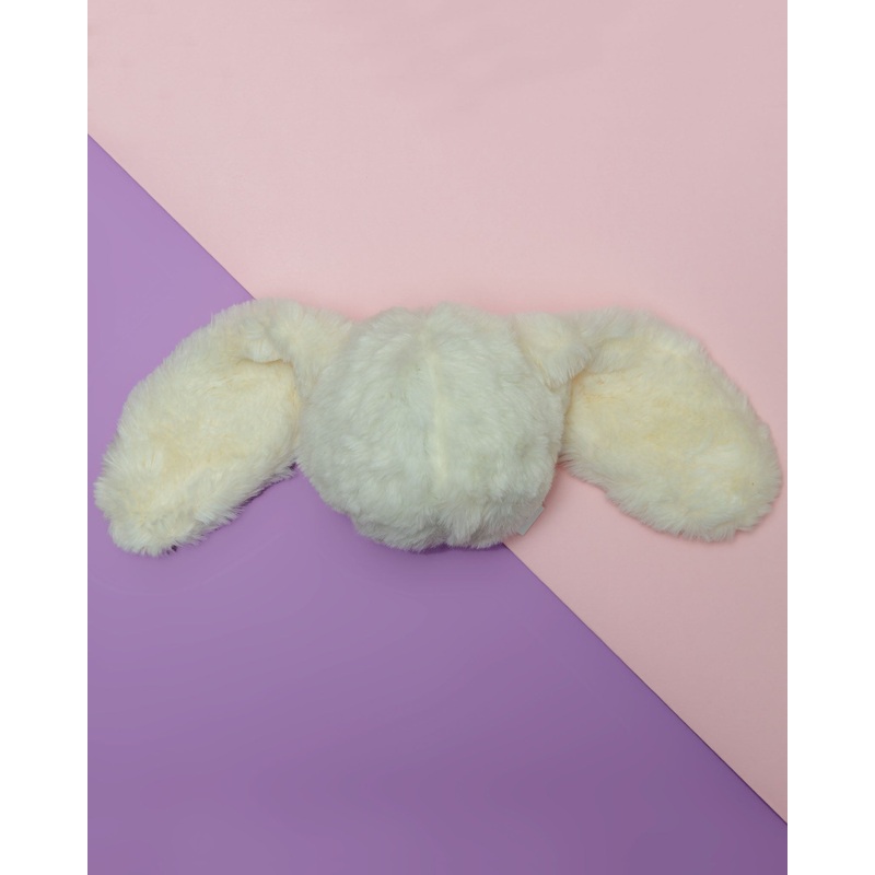 Fuzzy Wuzzie Squeaky Bunny Dog Toy in Ivory