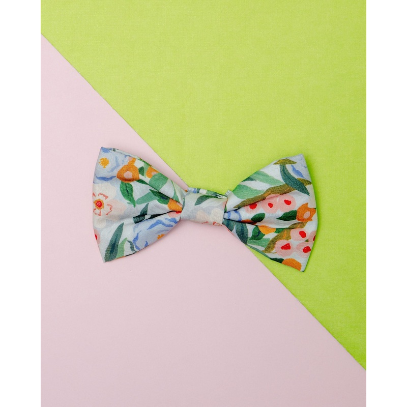 Gathered Floral Print Dog Bow Tie (Made in the USA) << CLEARANCE >>