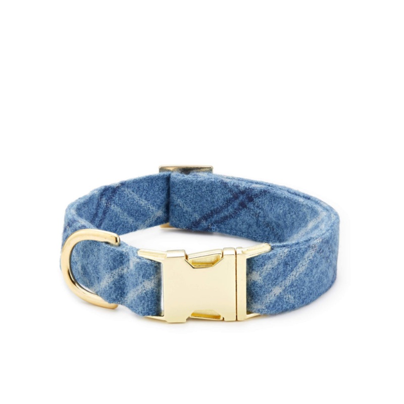Harbor Plaid Flannel Dog Collar (Made in the USA)<>(FINAL SALE)