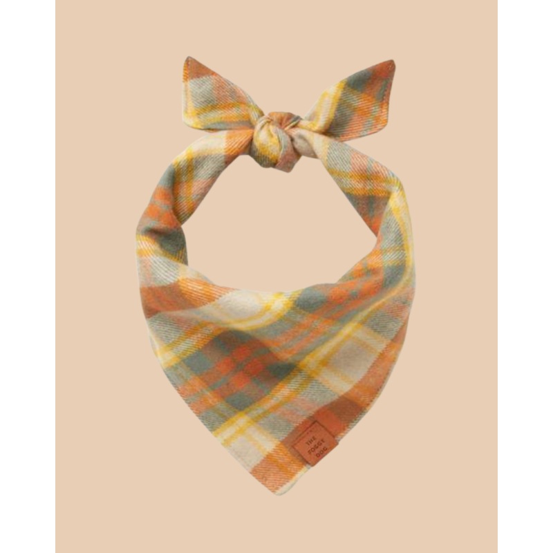 Harvest Plaid Flannel Dog Bandana (Made in the USA)