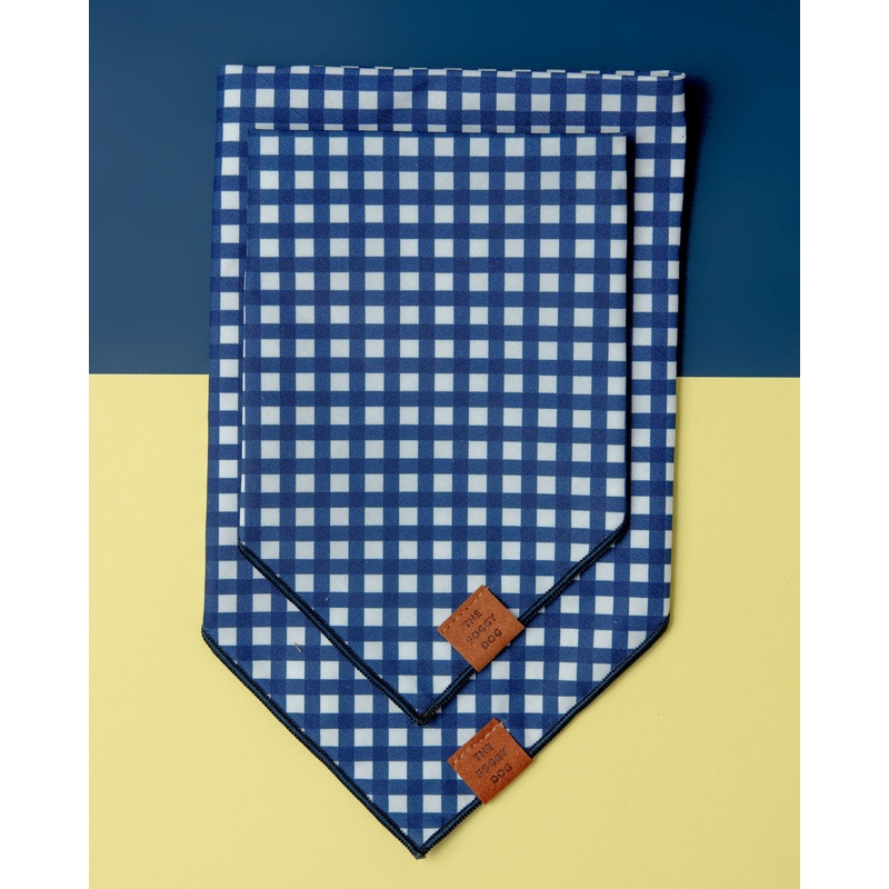 Navy Gingham Dog Bandana (Made in the USA) (FINAL SALE)